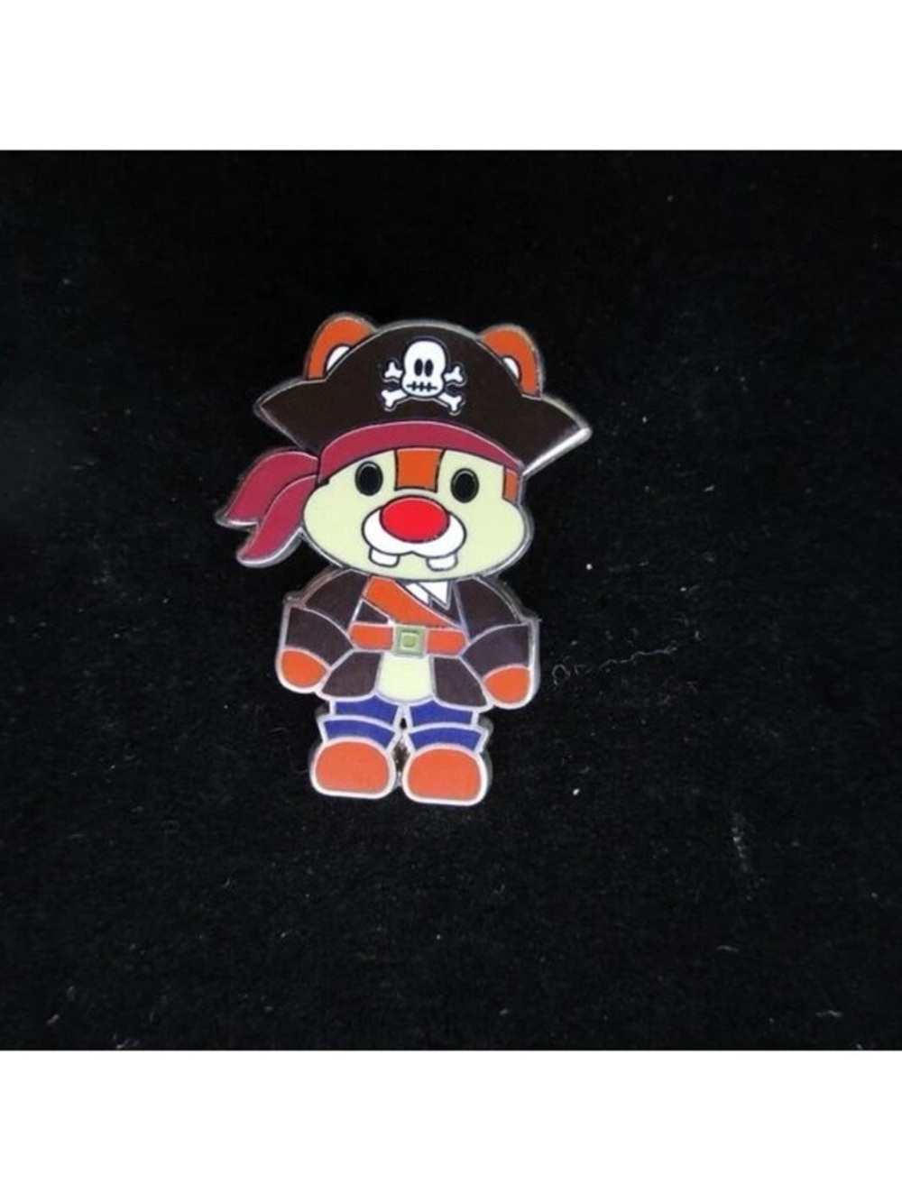 Pirate Bear Enamel Pin - Orange, Brown, Red